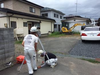 外構工事が始まりました。