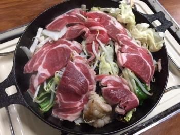 義父とクリスマス・・・ジンギスカン鍋