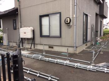 外装塗り替え　足場設置