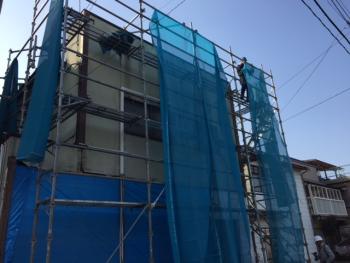 外装張替え　足場設置